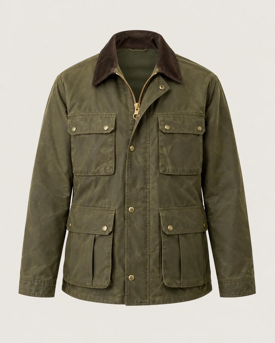 Waxed Field Jacket in Olive