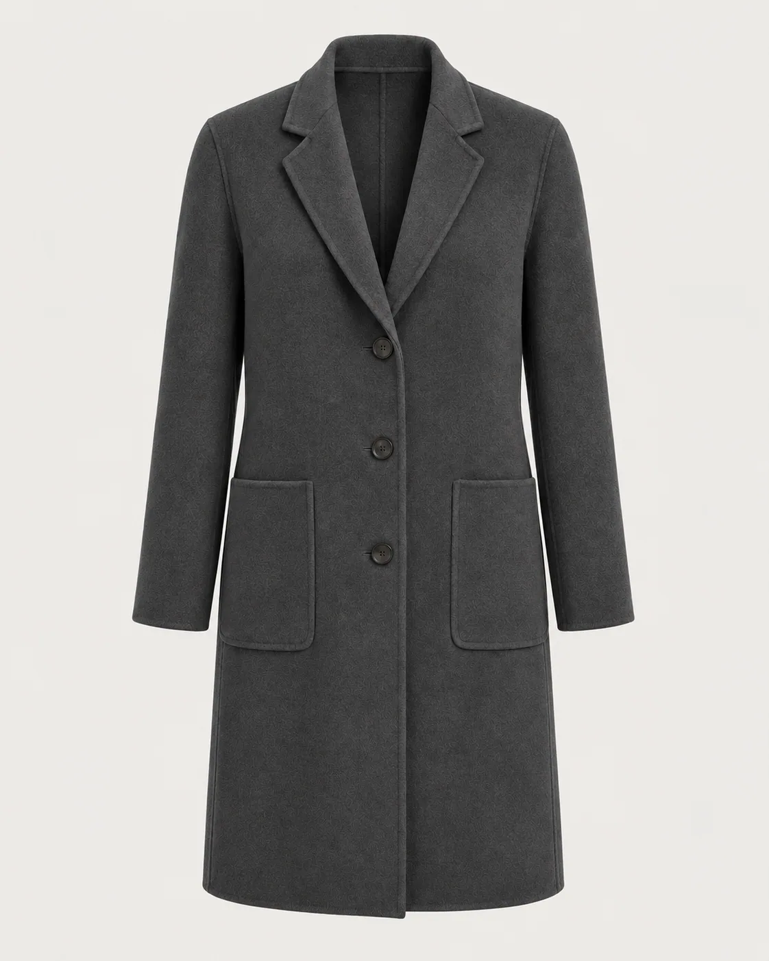 Double-Faced Wool Coat in Charcoal
