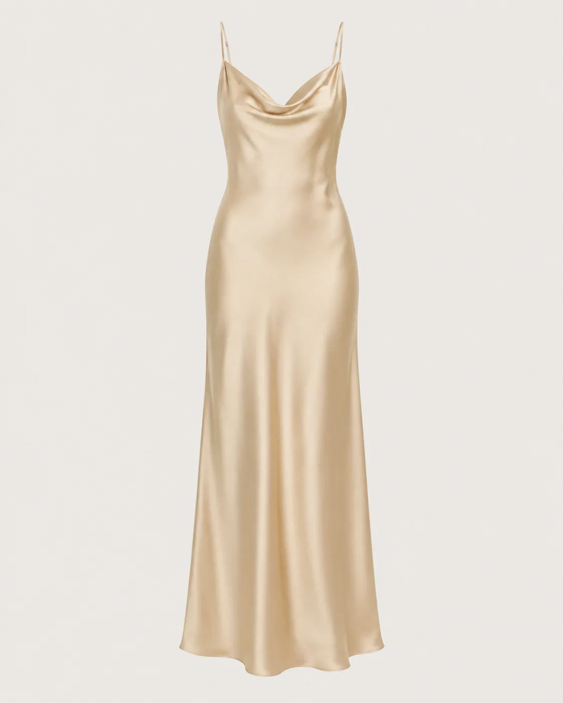 Silk Slip Dress in Champagne